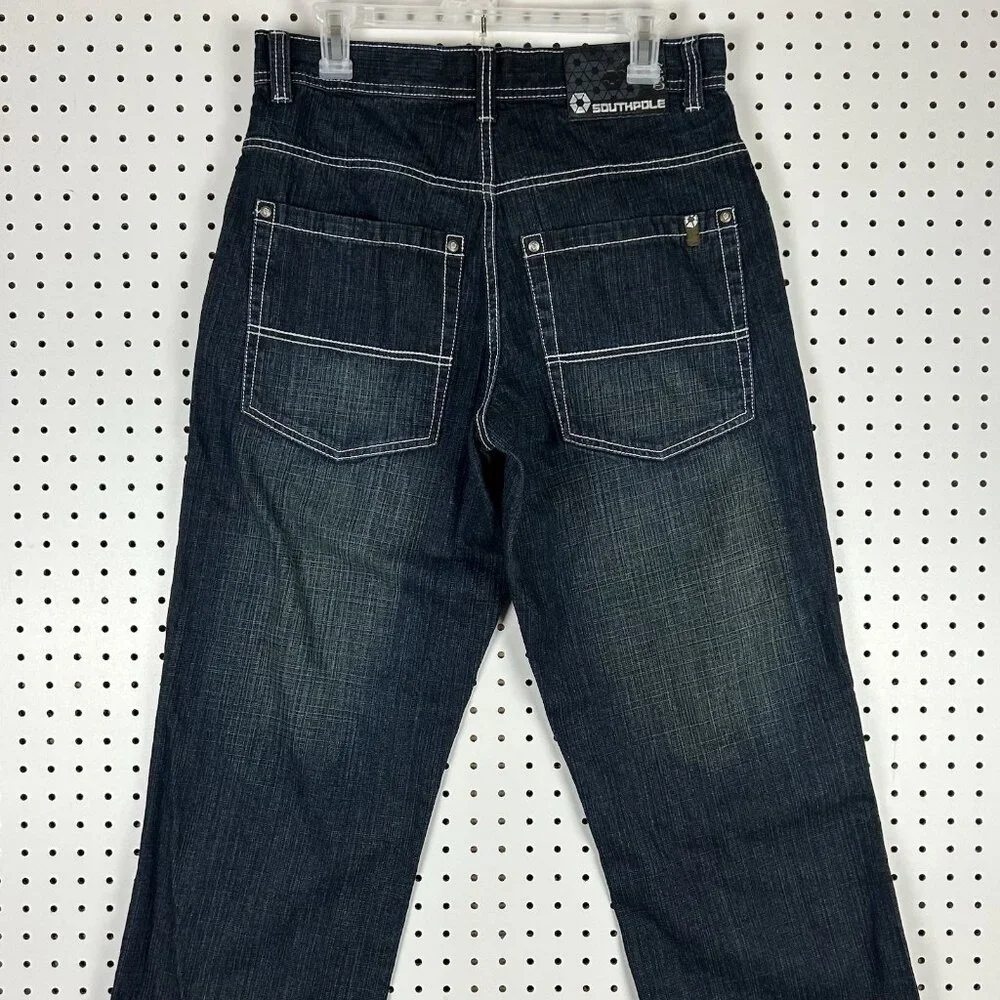 Southpole Y2K Baggy Jeans 32x30 Blue Denim Streetwear Skater Cyber Punk‎ Grunge - Picture 2 of 7